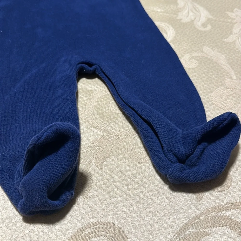 Ralph Lauren 100% Cotton Shawl Collar Footed long sleeve outfit size 9 M